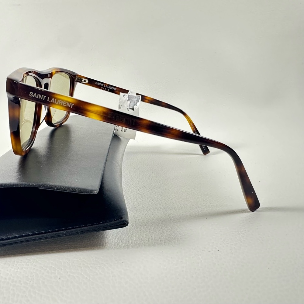 New Saint Laurent Havana Tortoise Shell Sunglasses - Picture 8 of 10